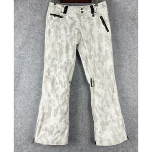 Obermeyer Delia Ski Snowboard Pants Womens 12 White Camo Insulated Snow Outdoor